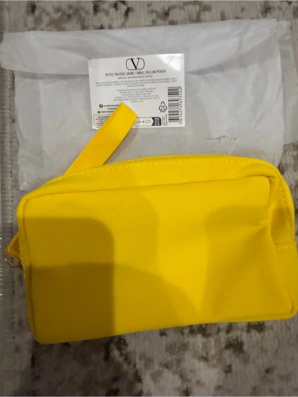 Valentino Yellow VLogo Wristlet Pouch with Strap